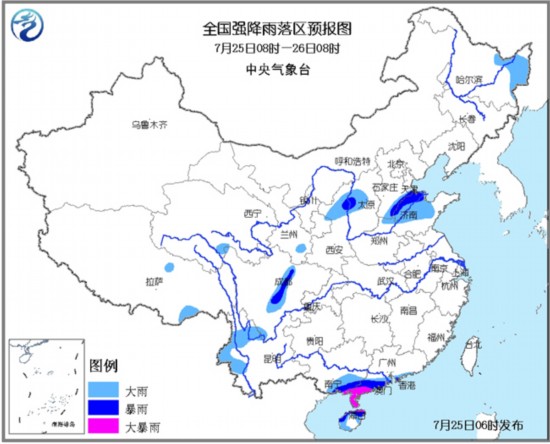 西北华北等地发暴雨蓝色预警 江南江淮等地发高温黄色预警