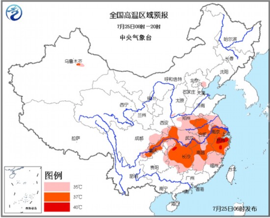 西北华北等地发暴雨蓝色预警 江南江淮等地发高温黄色预警