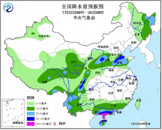 西北华北等地发暴雨蓝色预警 江南江淮等地发高温黄色预警