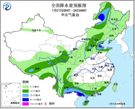 西北华北等地发暴雨蓝色预警 江南江淮等地发高温黄色预警