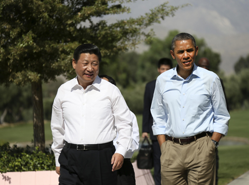 记习近平同美国总统奥巴马安纳伯格庄园会晤