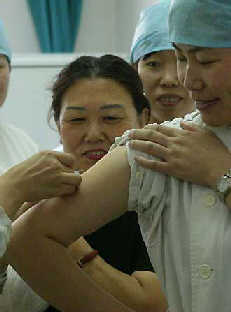 Beat flu jabs in Beijing