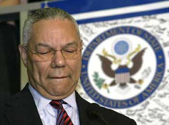 Former U.S. Secretary of State Colin Powell said he saw no need to use military forces against Iran for the suspected nuclear weapon program. Colin Powell is seen in this January 19, 2005 file photo during his farewell address at the State Department in Washington. [Reuters]