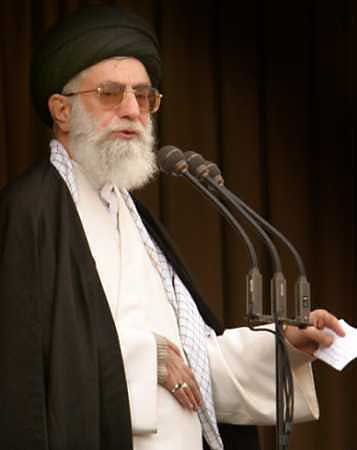 Iran's Supreme Leader Ayatollah Ali Khamenei said March 21, 2005 he was ready to don combat fatigues and give his life in battle if his country were attacked, accusing Washington of seeking any excuse to start a war. Khamenei delivers a sermon during the morning Eid prayers at Imam Khomeini grand mosque in central Tehran in this Nov. 14, 2004 file photo. [Reuters/file]