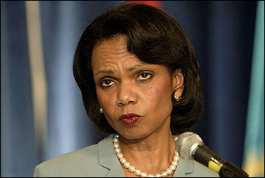 US Secretary of State Condoleezza Rice, seen here 01 July 2005