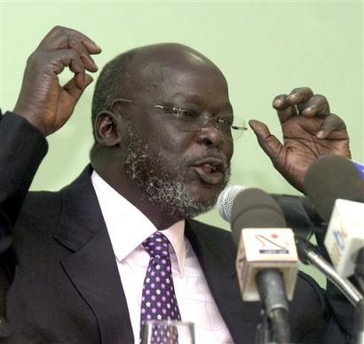 Sudanese first vice president Dr. John Garang De Mabior told the first press conference in Khartoum, Wednesday,July 20, 2005. 