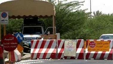 A security vehicle is stationed at the entrance of diplomatic quarters in Riyadh August 8, 2005.