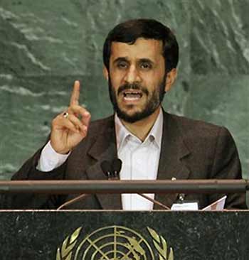 Iran's President Mahmoud Ahmadinejad addresses the opening session of the general debate at the 60th General Assembly of the United Nations in New York September 17, 2005.