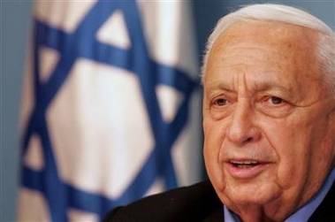 Israeli Prime Minister Ariel Sharon speaks during a news conference at his office in Jerusalem on November 21, 2005. 