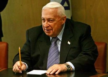 Israeli Prime Minister Ariel Sharon attends a Kadima party meeting in the Israeli parliament in Jerusalem November 28, 2005.