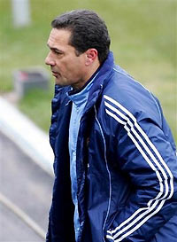 Vanderlei Luxemburgo from Brazil is seen leaving the training ground after his last and final training in Madrid, Sunday, Dec. 4, 2005.