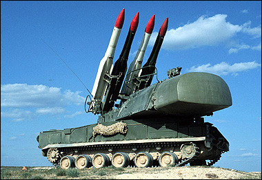 An undated picture of a Russian short-range anti-aircraft missile system TOR-M1.