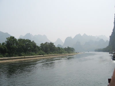 Picturesque landscape along the Lijiang River