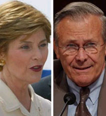 First lady, first sign on Rumsfeld?