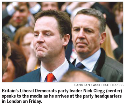 Clegg pivotal as Tories look to take No 10 