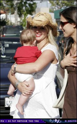 Britney Spears out with son