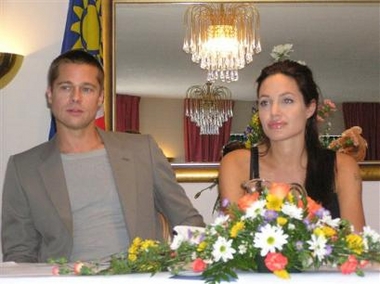 New parents Jolie and Pitt offer support to Namibia