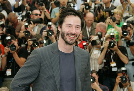 Keanu Reeves loving the World Cup 