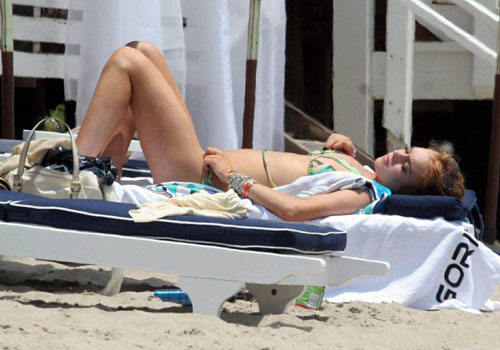 Lindsay Lohan on Malibu Beach