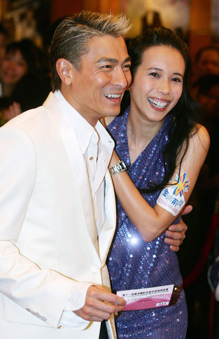 Karen Mok and Andy Lau attend the Hong Kong Golden Bauhinia Film Awards
