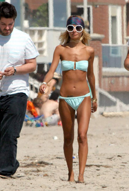 Nicole Richie in bikini on the beach in Malibu