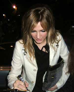 Ashlee Simpson after performing in Chicago--the musical