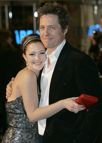 Hugh Grant and Drew Barrymore at film premiere