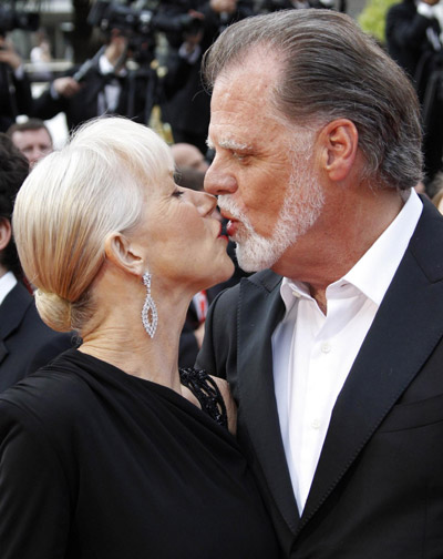 Helen Mirren and Taylor Hackford as they arrive for screening of 