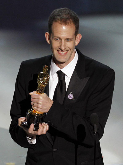 Pete Docter accepts the Oscar for best aninmated feature film