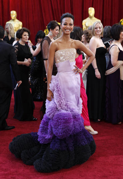 Zoe Saldana at the 82nd Academy Awards