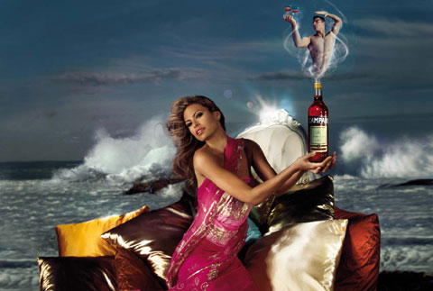 Eva Mendes poses for the Campari Calender 2008