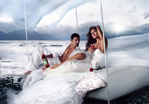 Eva Mendes poses for the Campari Calender 2008