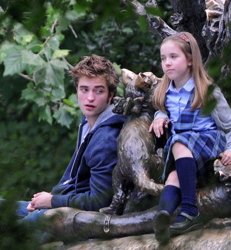 Robert Pattinson on set of movie 