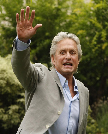 Michael Douglas arrives at a presentation of his new film 