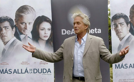 Michael Douglas arrives at a presentation of his new film 