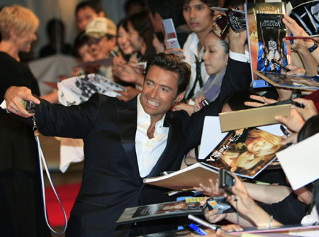 Hugh Jackman at premiere of the film X-men Origins: Wolverine in Tokyo