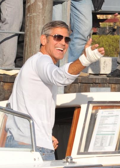 U.S. actor George Clooney arrives in Venice