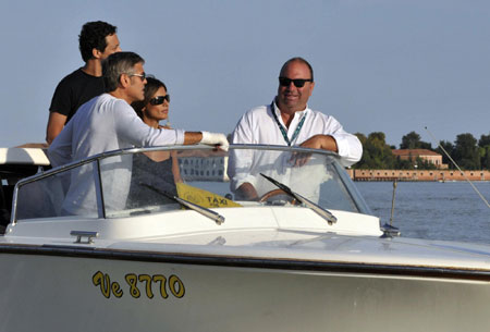 U.S. actor George Clooney arrives in Venice