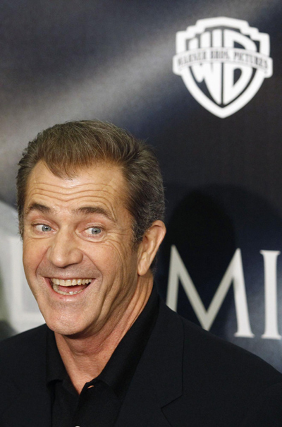 Mel Gibson at premiere of film Edge of Darkness in Madrid