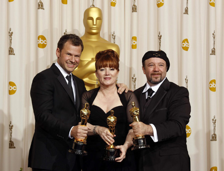 Joel Harlow, Mindy Hall and Barney Burman win Oscar for best makeup