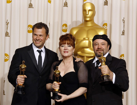 Joel Harlow, Mindy Hall and Barney Burman win Oscar for best makeup