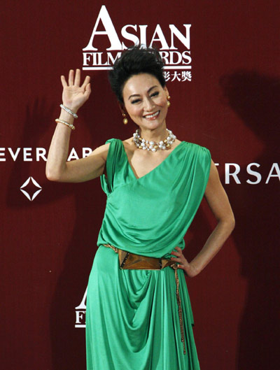 Stars sparkle red carpet at the Asian Film Awards in Hong Kong