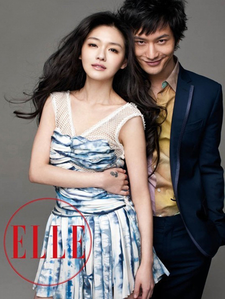 Barbie Hsu and Huang Xiaoming taking shots for ELLE