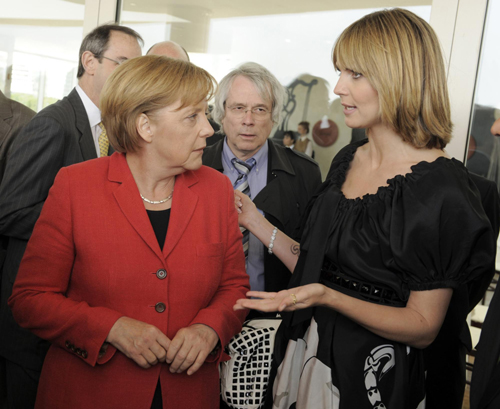 Heidi Klum meets German Chancellor Angela Merkel in L.A.