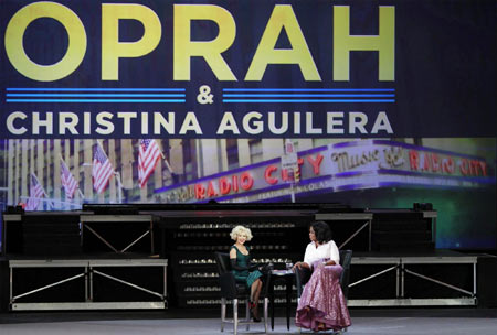 Special celebration, special talk show between Oprah and Aguilera