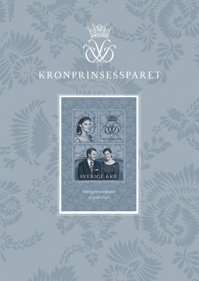 Sweden's Crown Princess Victoria and her fiance wedding postage stamps
