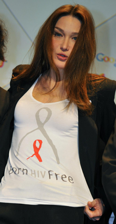 Carla Bruni-Sarkozy at international launch of Born HIV Free campaign