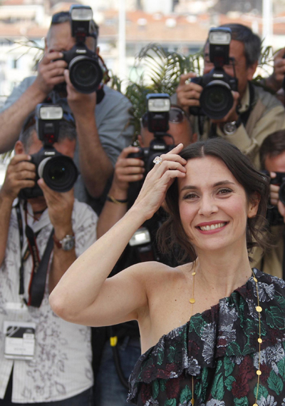 Geraldine Pailhas poses during a photocall for the film Rebecca H.