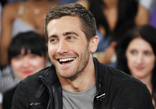 Jake Gyllenhaal attends television interview promoting movie 