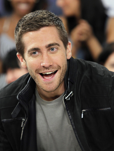 Jake Gyllenhaal attends television interview promoting movie 